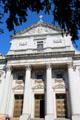 Baroque Revival facade of Immaculate Conception Church. Waterbury, CT.