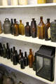 Early American glass bottles & a lantern at Judson House. Stratford, CT.