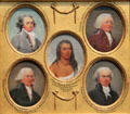 Miniature portraits of Giuseppe Ceracchi, Tristram Dalton, Six Nations Chief Young Sachem, Theodore Sedgwick & Oliver Ellsworth by John Trumbull at Yale University Art Gallery. New Haven, CT.