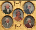 Miniature portraits of Rufus King, Fisher Ames, Seneca Chief "The Infant", John Langdon, John Brown by John Trumbull at Yale University Art Gallery. New Haven, CT.