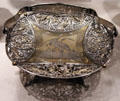 Silver calling card tray plated waterbird design by Simpson, Hall, Miller & Co. of Wallingford, CT at Yale University Art Gallery. New Haven, CT.