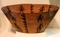 Pima coiled basket with human figure design at Yale Peabody Museum. New Haven, CT.