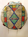 Crow native rawhide drum at Yale Peabody Museum. New Haven, CT.