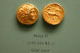 Greek Stater gold coins in American History Museum. Washington, DC.