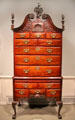Queen-Anne style high chest from Philadelphia at National Gallery of Art. Washington, DC.
