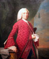 William Shirley, governor of Massachusetts painting by Thomas Hudson at National Portrait Gallery. Washington, DC.