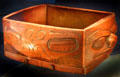Carved wooden feast dish from Chilkat Tlingit culture of Klukwan, AK at National Museum of the American Indian. Washington, DC.