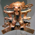 Gold jaguar ornament from Costa Rica at National Museum of the American Indian. Washington, DC.