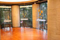 Display cases in Philip Johnson's Pre-Columbian Galleries at Dumbarton Oaks Museum. Washington, DC.