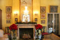 Drawing room fireplace & mirror at Tudor Place. Washington, DC.