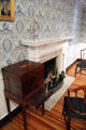 Mahogany cellarette from North Carolina or Virginia beside fireplace in Virginia period dining room at DAR Memorial Continental Hall. Washington, DC.
