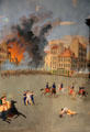 Charge of the barricades scene on wallpaper from Paris in Maryland period parlor at DAR Memorial Continental Hall. Washington, DC.