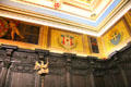Entrance hall decorated with Revolutionary heraldry at Anderson House Museum. Washington, DC.