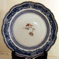 Chinese export plate with logo of Society of the Cincinnati was gift to George Washington at Anderson House Museum. Washington, DC.