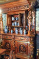 Carved sideboard in basement beer hall at Christian Heurich Mansion. Washington, DC.