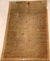 Front page of Boston Gazette which reported Louisiana Purchase at Newseum. Washington, DC.