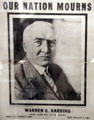 Our Nation Mourns Warren G. Harding poster at National Museum of American History. Washington, DC.