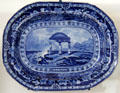 Blue flow plate with seal of Georgia by English potter Thomas Mayer at National Museum of American History. Washington, DC.