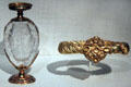 Egyptian rock crystal & gold flask & Syrian gold armlet at Smithsonian Freer Gallery of Art. Washington, DC.