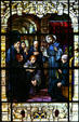 Stained glass window of St Augustine rules to his order in Cathedral. St Augustine, FL.
