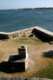 American hot shot oven on ramparts of Castillo de San Marcos over Matanzas Inlet. St Augustine, FL.