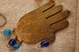 Sephardic Chamsa amulet to ward off evil at Jewish Museum of Florida. Miami Beach, FL.