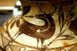 Detail of deer on Southwestern US Pueblo clay pot at Historical Museum of Southern Florida. Miami, FL.