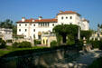 Vizcaya Museum & Gardens from statuary walk. Miami, FL.