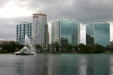 Highrises on Lake Eola. Orlando, FL.