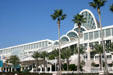 Fan shaped entrance skylights on Orlando's Convention Center. Orlando, FL.