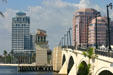 Esperante & Phillips Point Towers over Royal Palm Bridge. West Palm Beach, FL.
