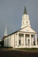 First Presbyterian Church with Trinity United Methodist Church spire beyond. Tallahassee, FL.