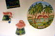 Souvenir flamingo pottery in Museum of Florida History. Tallahassee, FL.