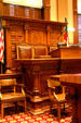 Speaker's chair in House of Representatives of Georgia State House. Atlanta, GA.