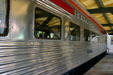Central Georgia aluminum dining car serves as restaurant at Savannah History Museum. Savannah, GA.