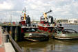 Tug boats on Savannah River. Savannah, GA.