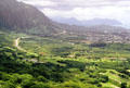 View of Oahu from Pali lookout state park. Oahu, HI.
