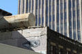 Heritage building with required water tank for fire fighting on roof. Honolulu, HI.