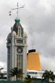 Aloha Tower & cruise ship. Honolulu, HI.