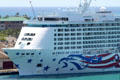 Bow of Pride of America ship. Honolulu, HI.