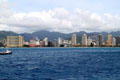 Waikiki skyline from Sheraton Hotel eastward. Waikiki, HI.