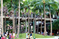 Architecture of Royal Hawaiian Shopping Center at Royal Hawaiian Hotel. Waikiki, HI.
