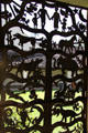Gate with natural history evolution themes at Honolulu Academy of Arts. Honolulu, HI.