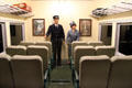 Interior reproduction of Union Pacific passenger car at Union Pacific Railroad Museum. Council Bluffs, IA.