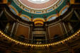 Bright paints of rotunda of Iowa State Capitol. Des Moines, IA.