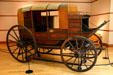 Stage coach with leather strap suspension nicknamed Two Horse Jerky at Historical Museum of Iowa. Des Moines, IA.