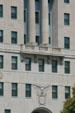Facade of Veterans' Memorial & City Hall. Cedar Rapids, IA.
