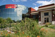 Museum of Idaho in new mirrored building extending old Public Library. Idaho Falls, ID.