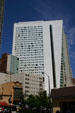 Asymmetrical highrise at North Rush St. & East Bellevue Place. Chicago, IL.
