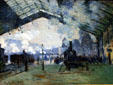 Arrival of the Normandy Train at Gare St.-Lazare painting by Claude Monet at Art Institute of Chicago. Chicago, IL.